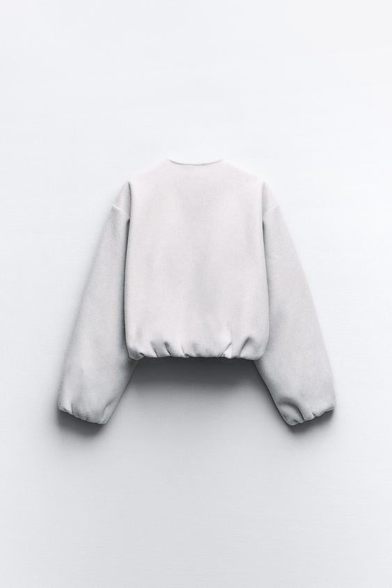 Women’s Bomber Jacket with Gathered Sleeves