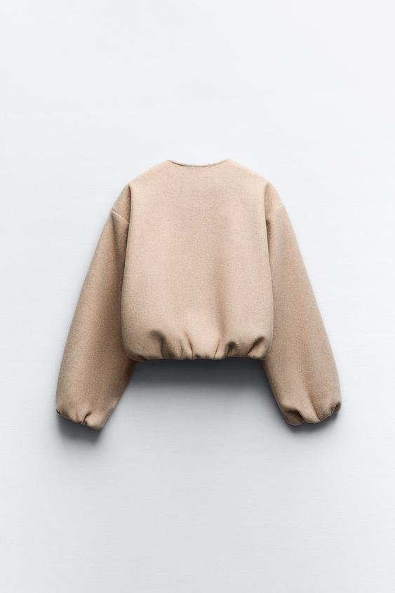 Women’s Bomber Jacket with Gathered Sleeves