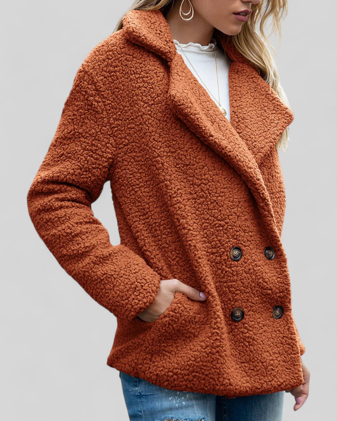 Women's Coat with Button Closure