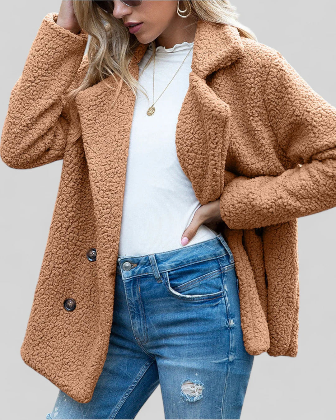 Women's Coat with Button Closure