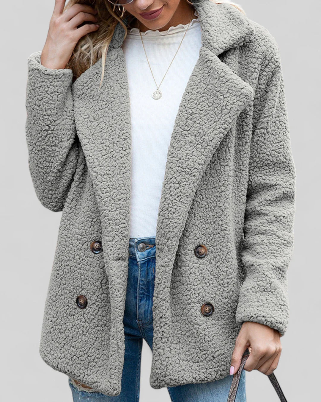 Women's Coat with Button Closure