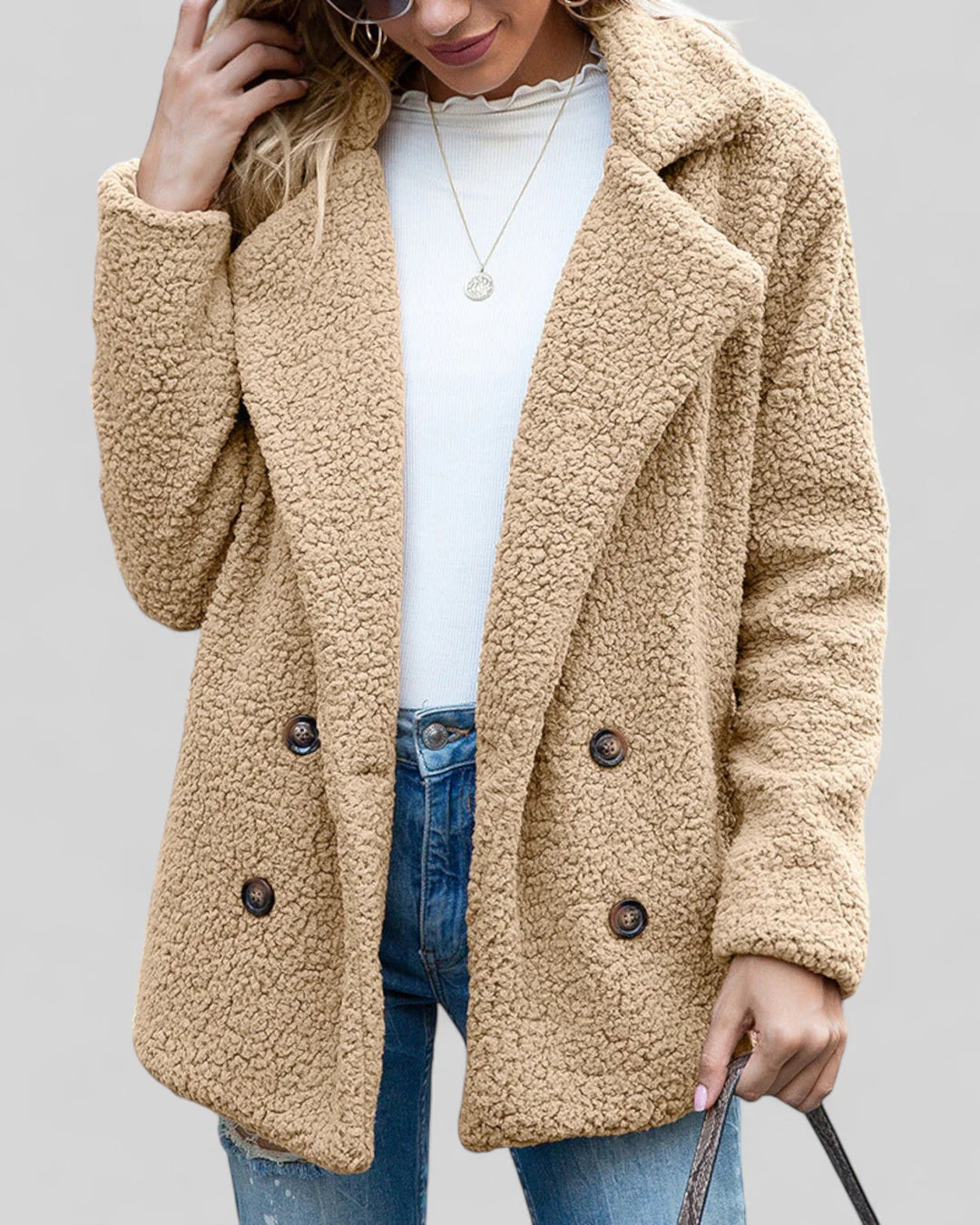 Women's Coat with Button Closure