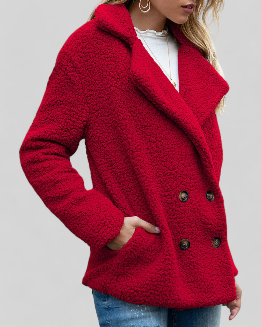 Women's Coat with Button Closure