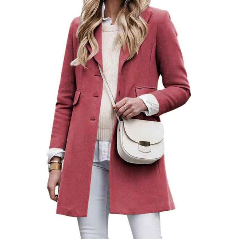 Women’s Coat with Buttoned Front and Lapel