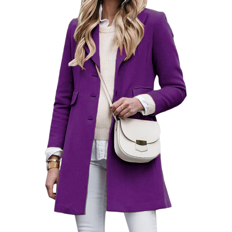 Women’s Coat with Buttoned Front and Lapel