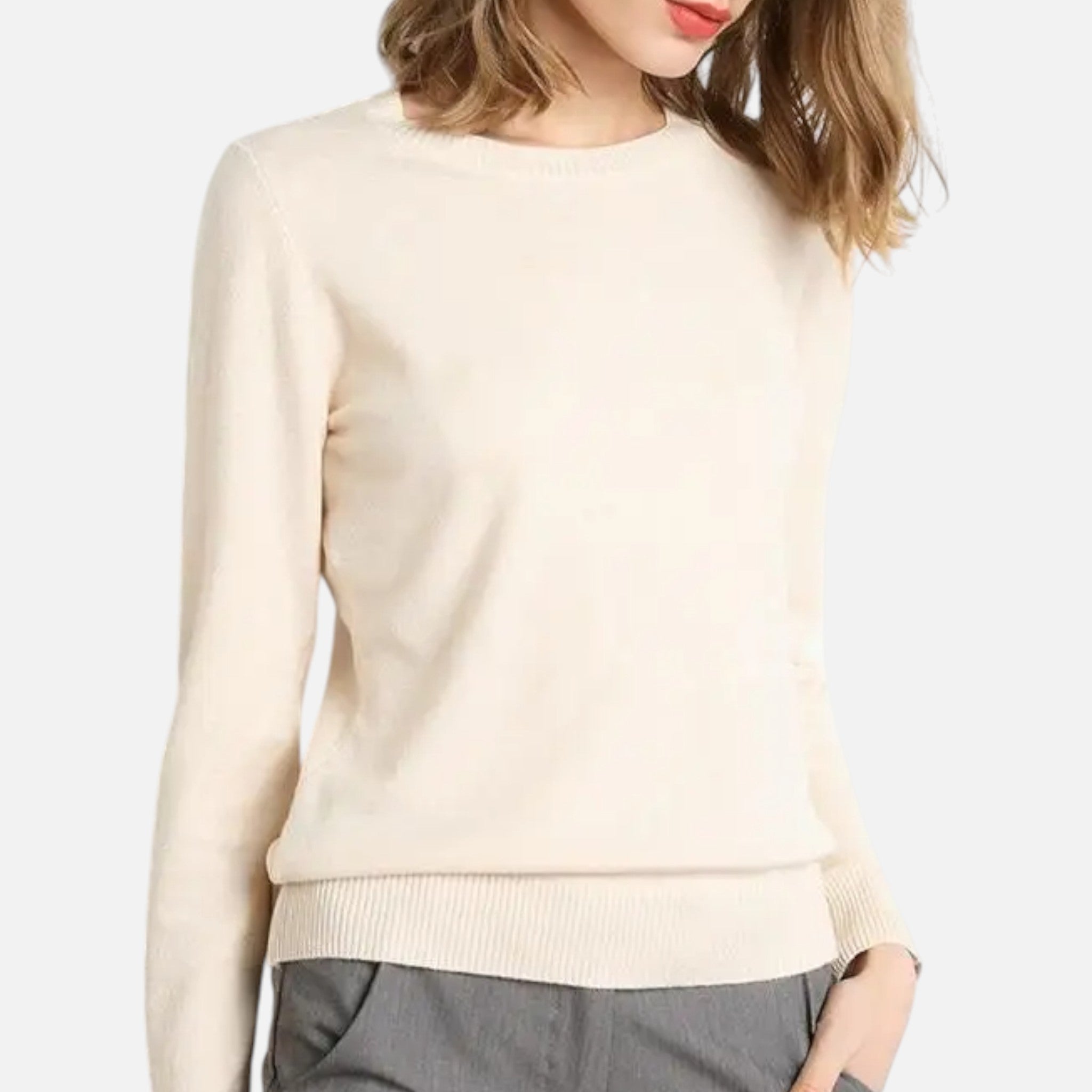 Dorevelle | Women’s Merino Wool Sweater – Timeless O-Neck Elegance 9
