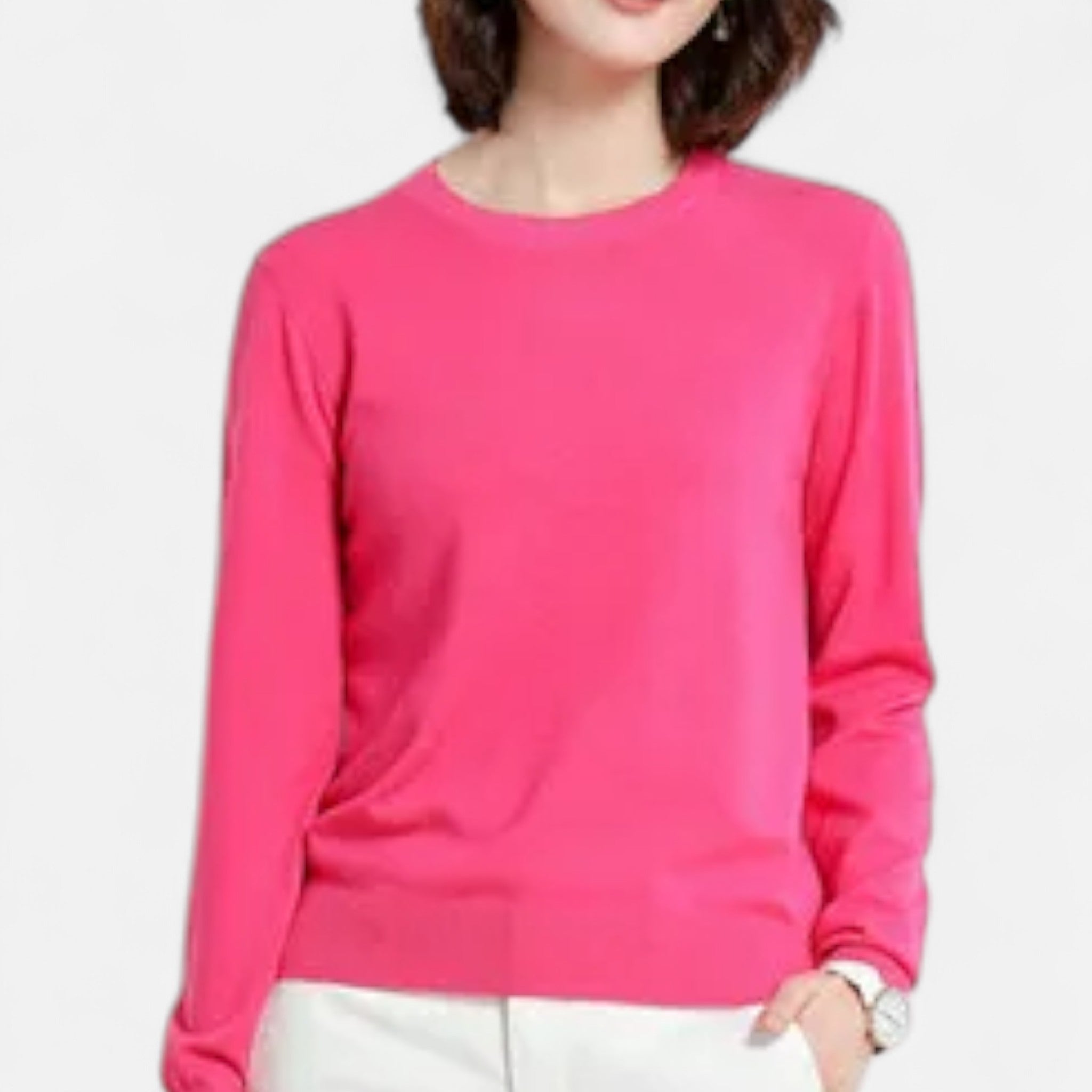 Dorevelle | Women’s Merino Wool Sweater – Timeless O-Neck Elegance 16