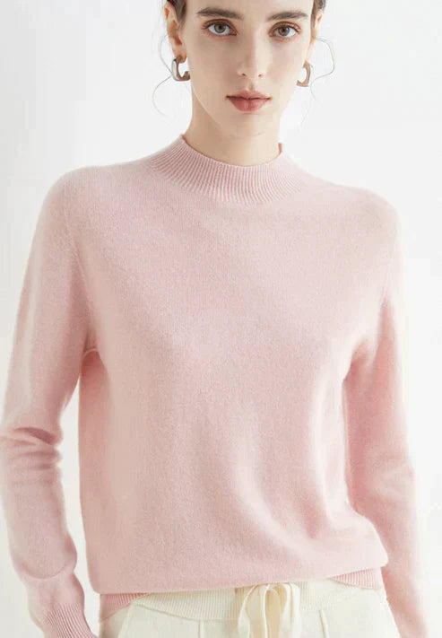 Women’s Crew Neck Sweater with Ribbed Hem