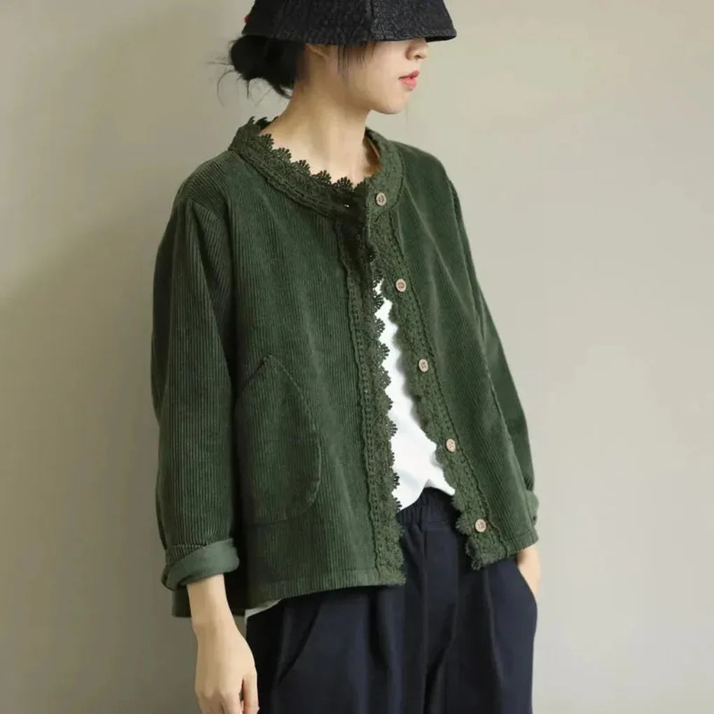 Women's Cropped Jacket with Stitch Detail