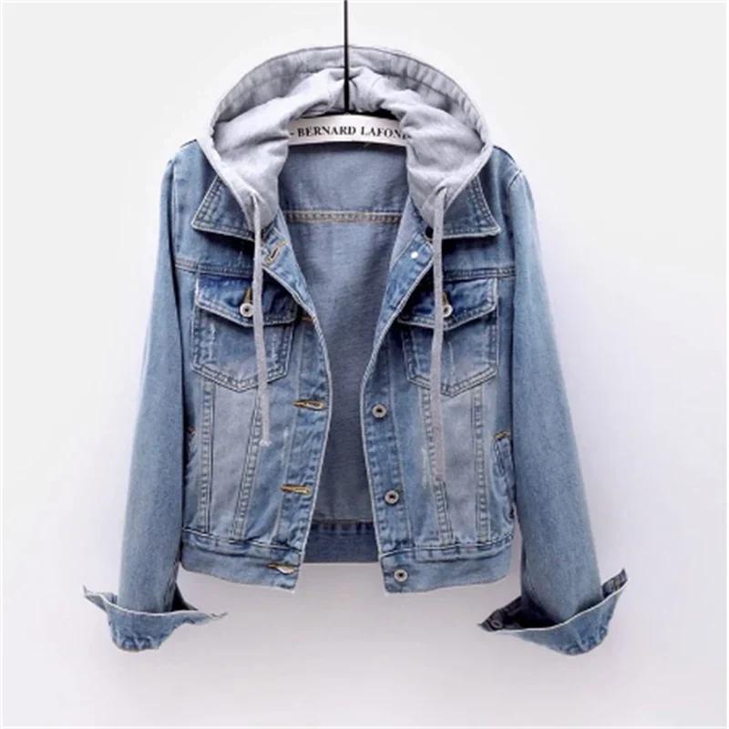 Women’s Denim Jacket with Removable Hood