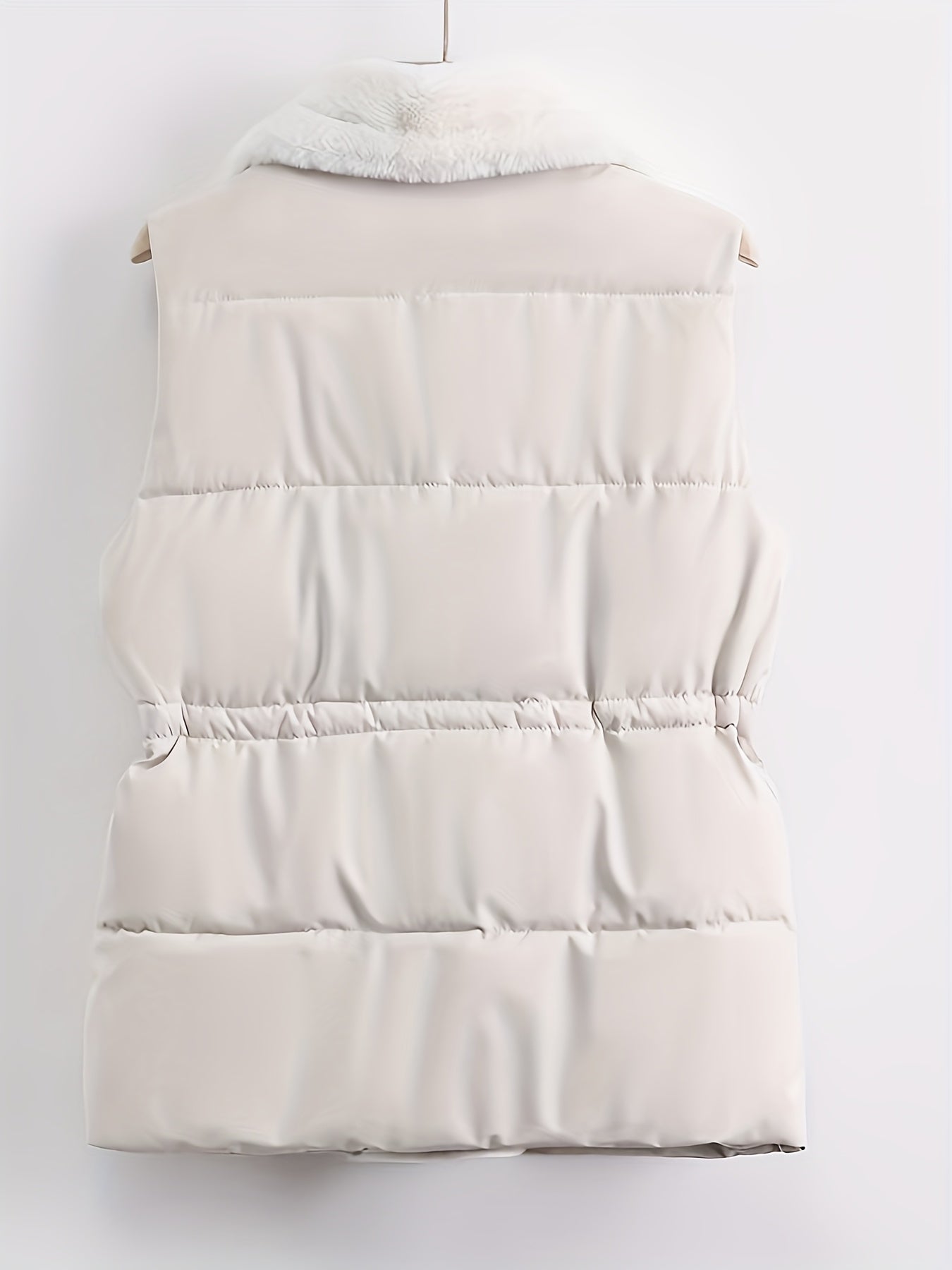 Women’s Faux-Fur Trim Winter Vest with Drawstring Waist