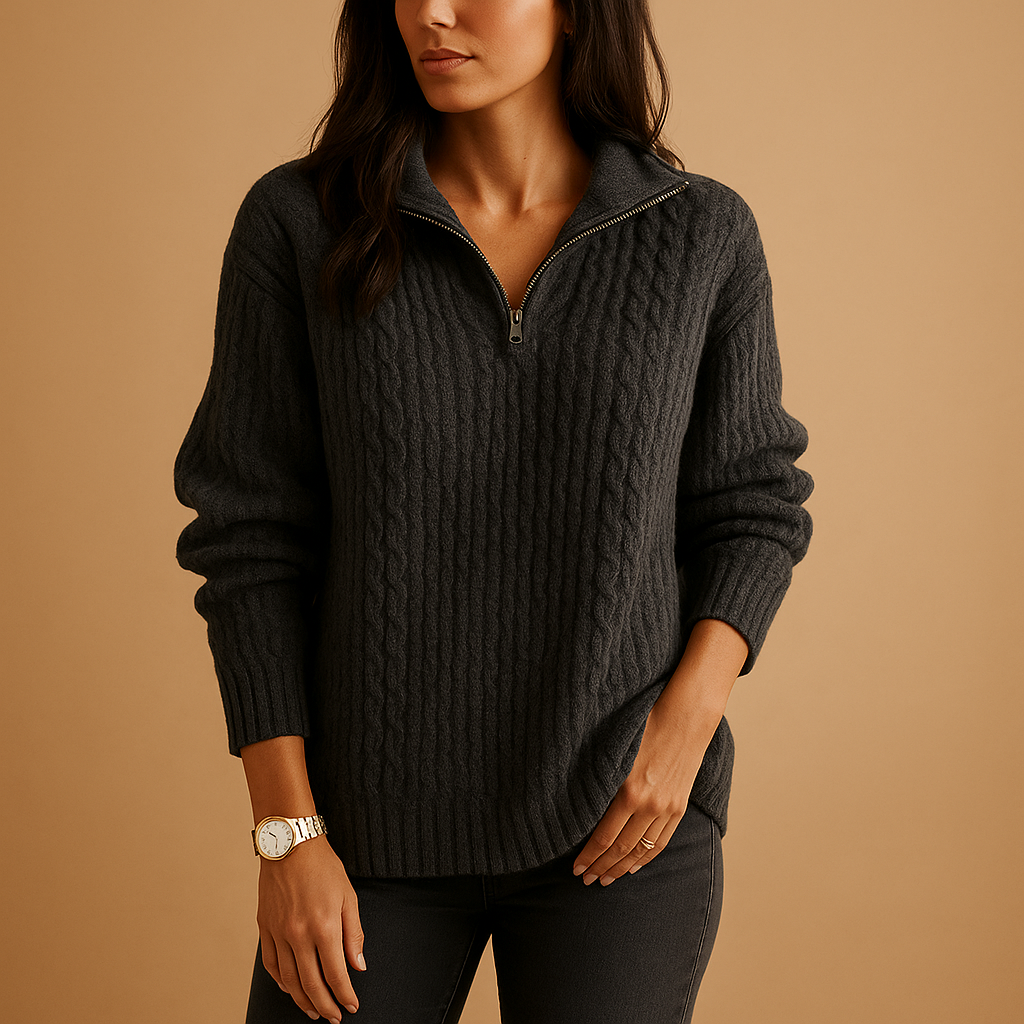 Women's Half-Zip Jumper with Tailored Fit 1