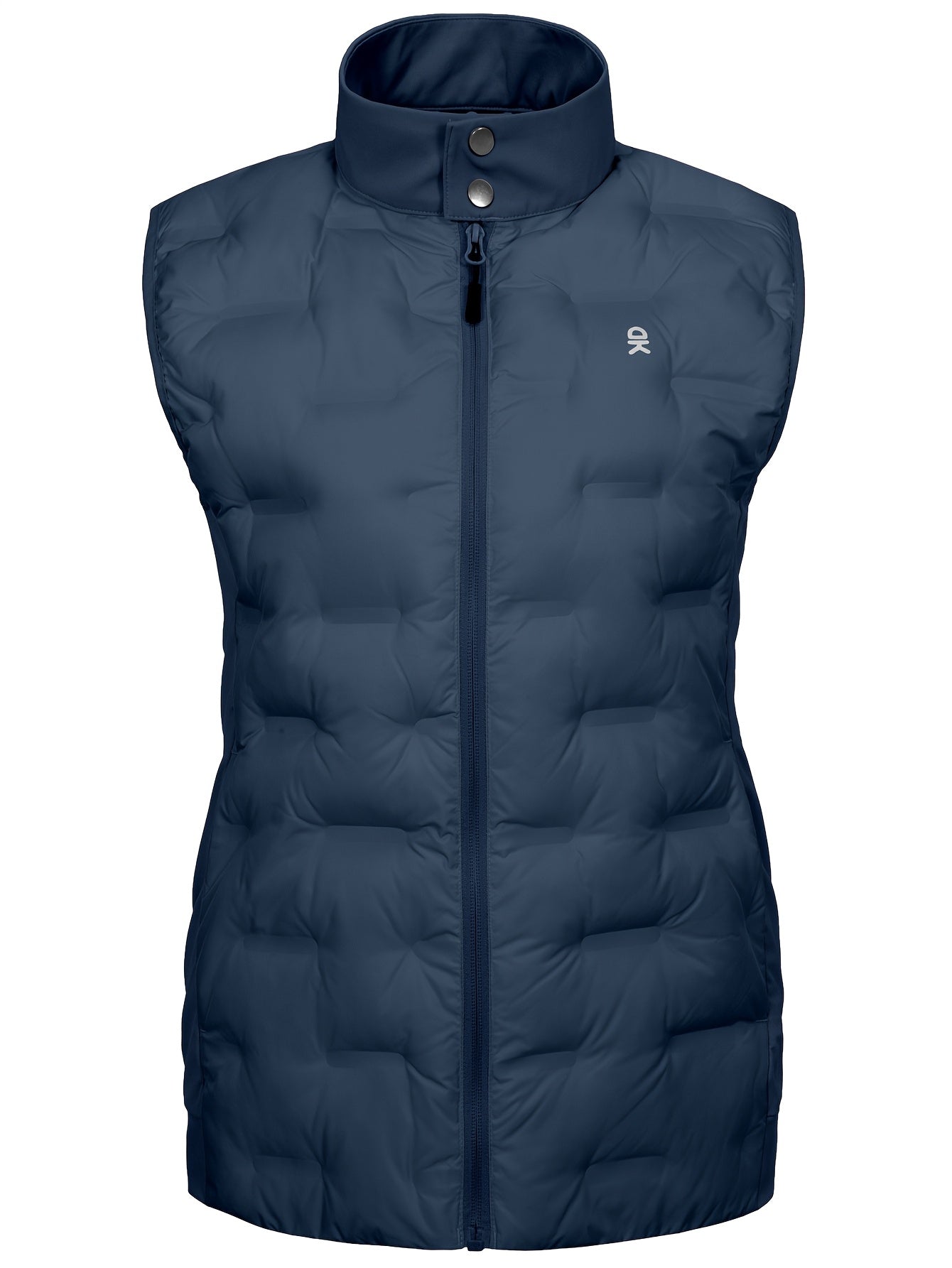 Women’s High-Neck Quilted Vest with Zip Front