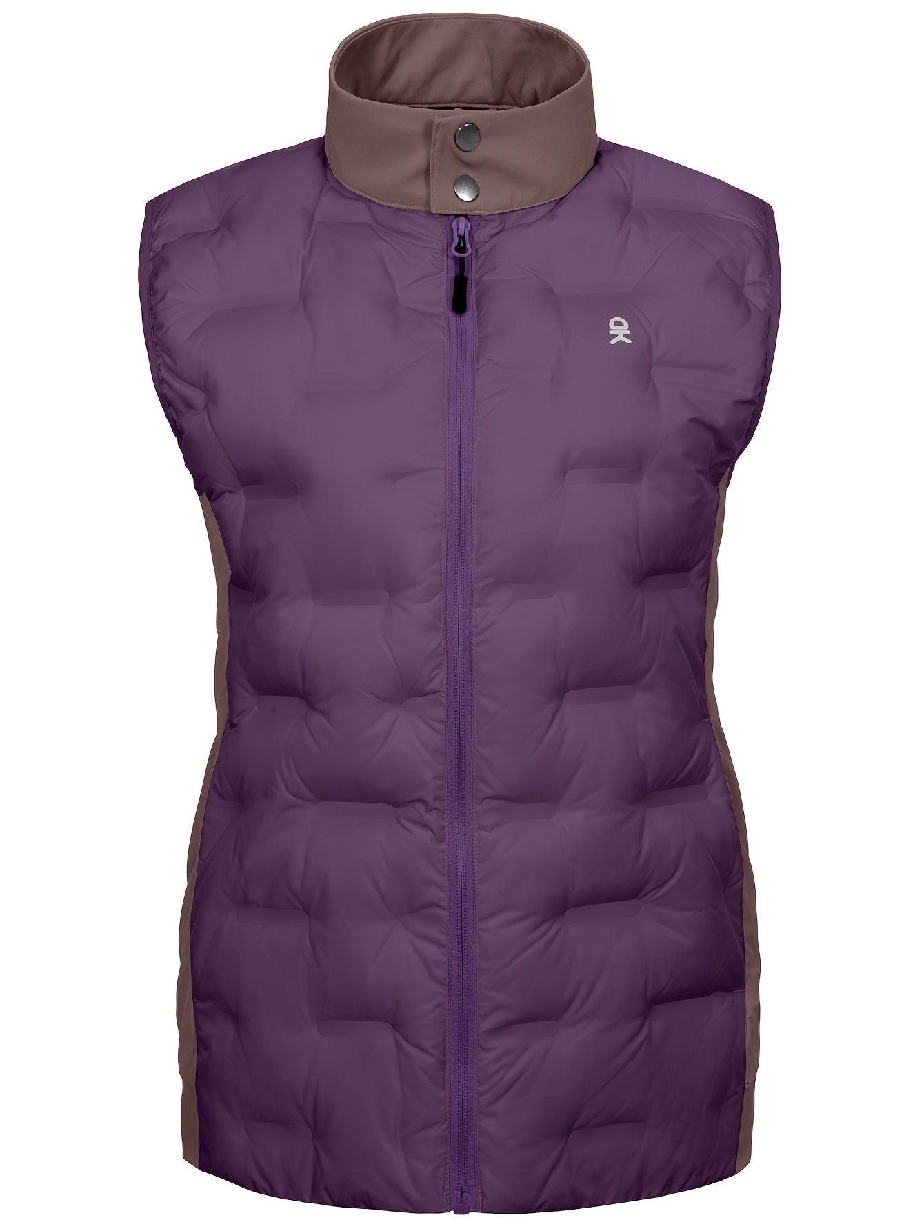 Women’s High-Neck Quilted Vest with Zip Front