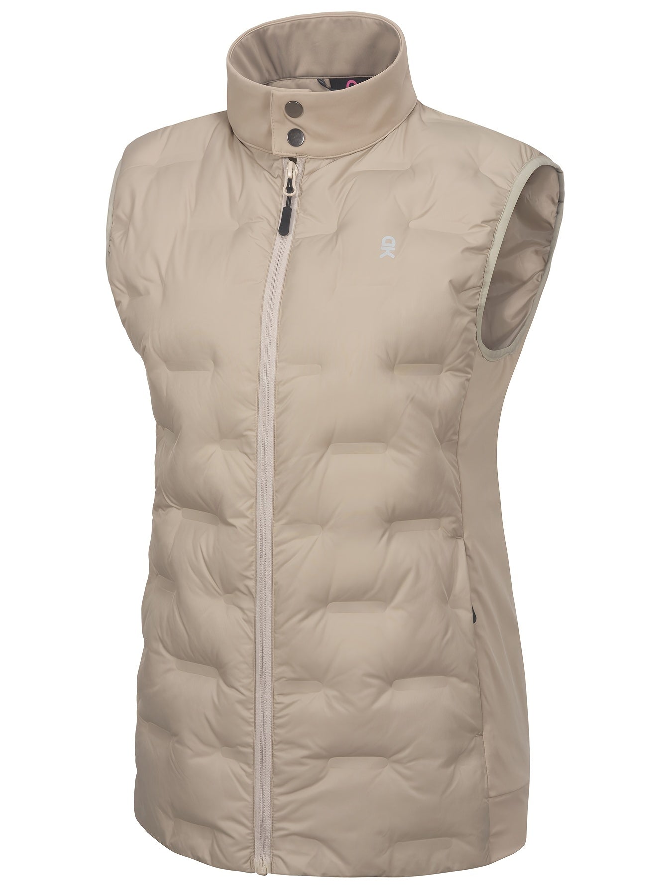 Women’s High-Neck Quilted Vest with Zip Front