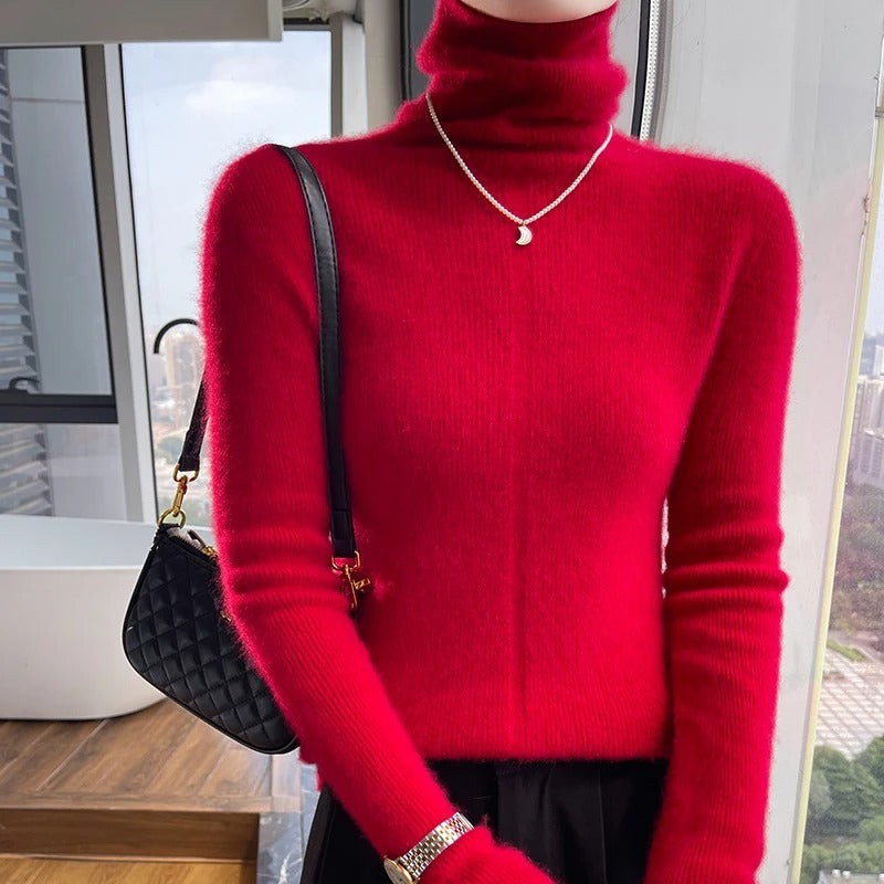 Women’s High-Neck Slim Sweater