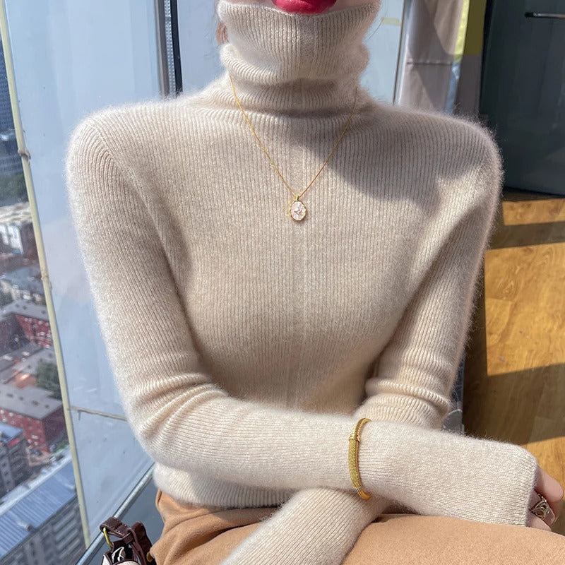 Women’s High-Neck Slim Sweater