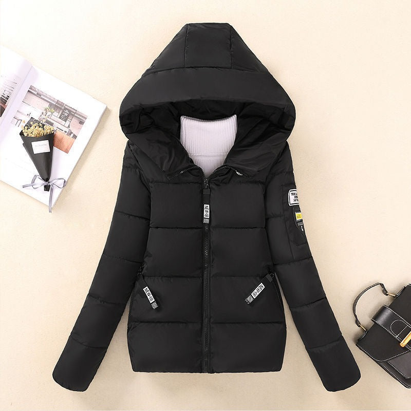 Women’s Hooded Quilted Coat With Zipper Front
