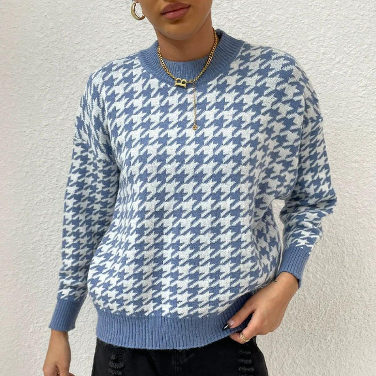 Women’s Houndstooth Pullover Sweater