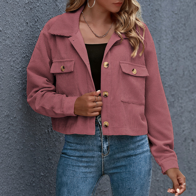 Women’s Jacket With Lapel Collar And Button Closure