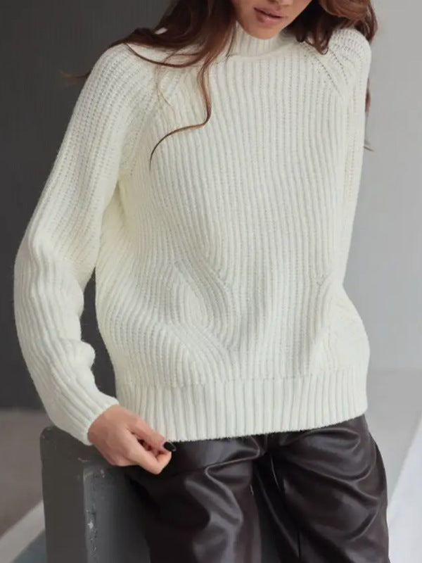 Women’s Jumper With Mock Neck And Raglan Sleeves