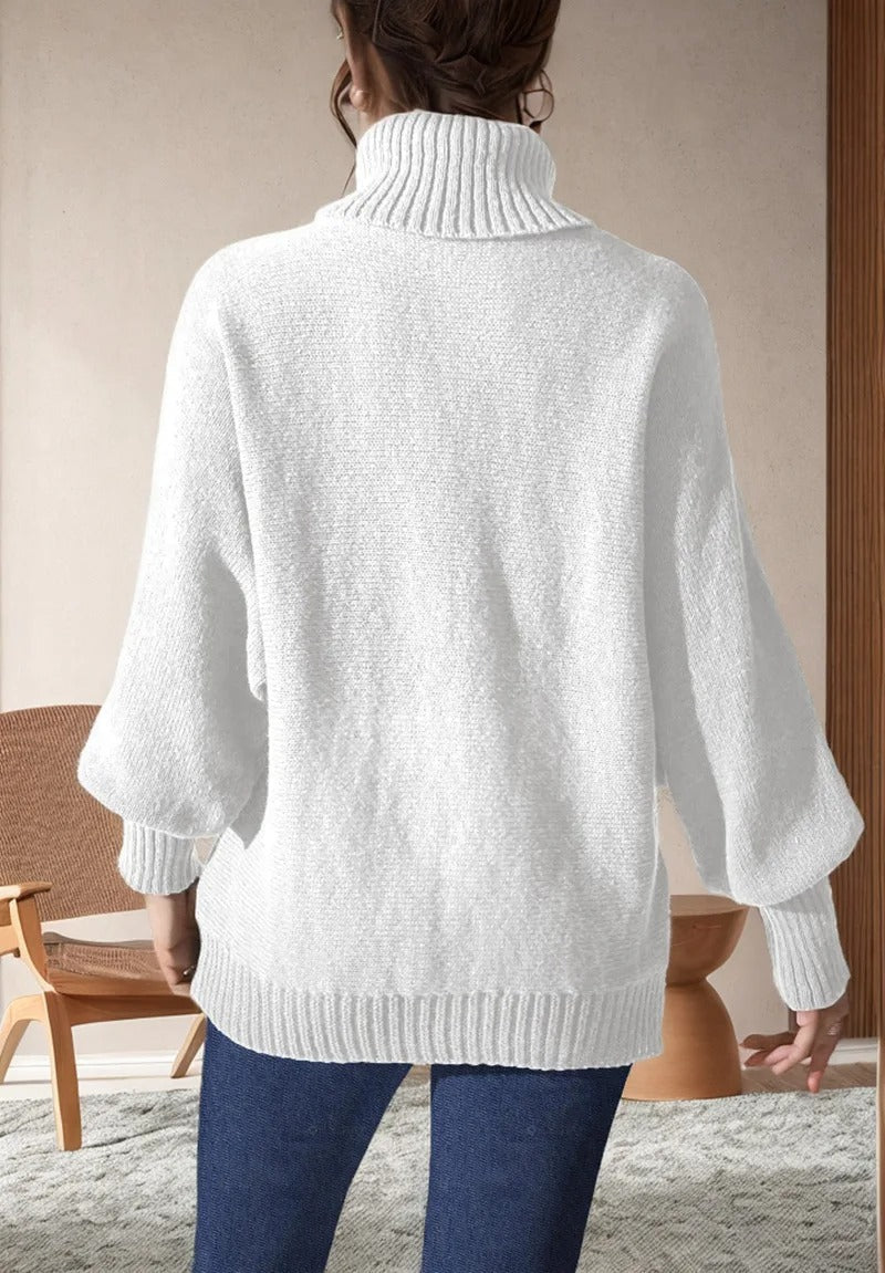 Women’s Knit Jumper With Round Neck And Ribbed Trims