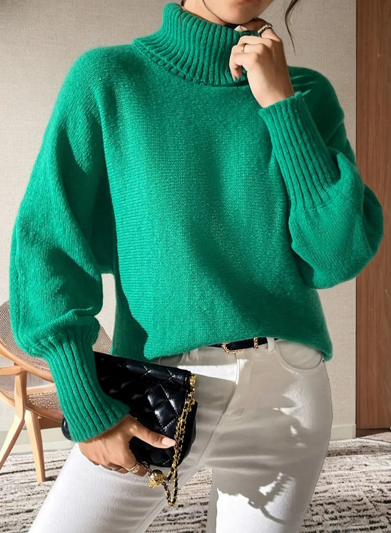 Women’s Knit Jumper With Round Neck And Ribbed Trims