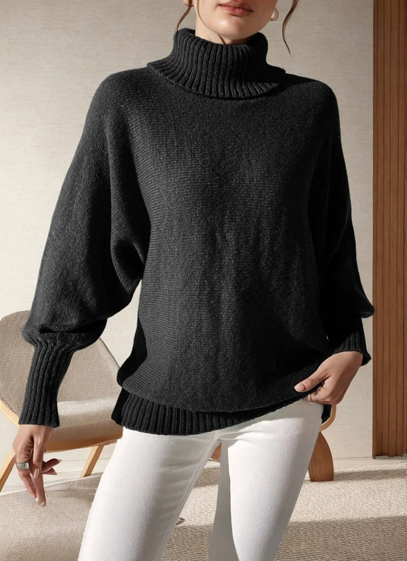 Women’s Knit Jumper With Round Neck And Ribbed Trims