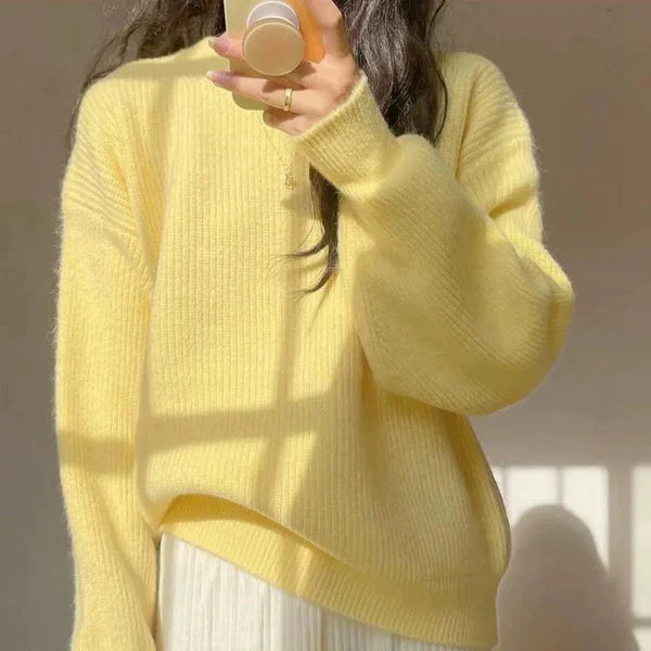 Women’s Knit Sweater With Oversized Ribbed Design