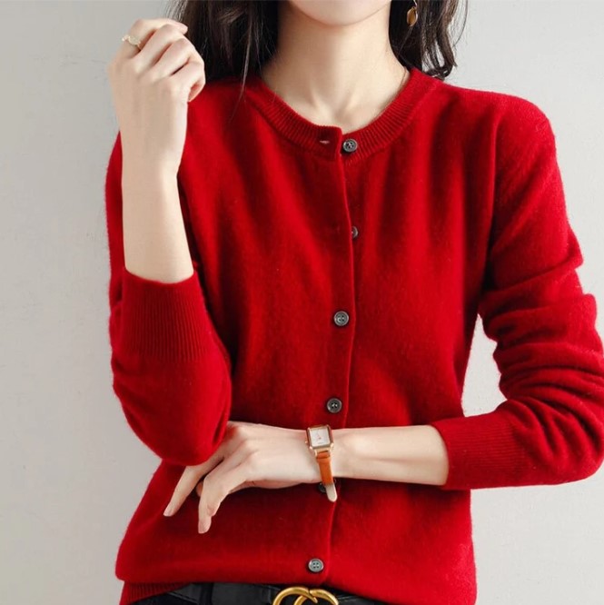 Women’s Knitted Cardigan with V-Neck
