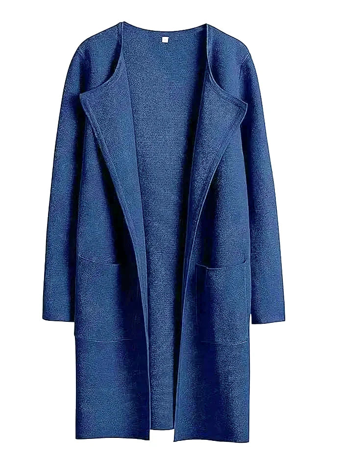 Women’s Longline Cardigan With Wide Lapel