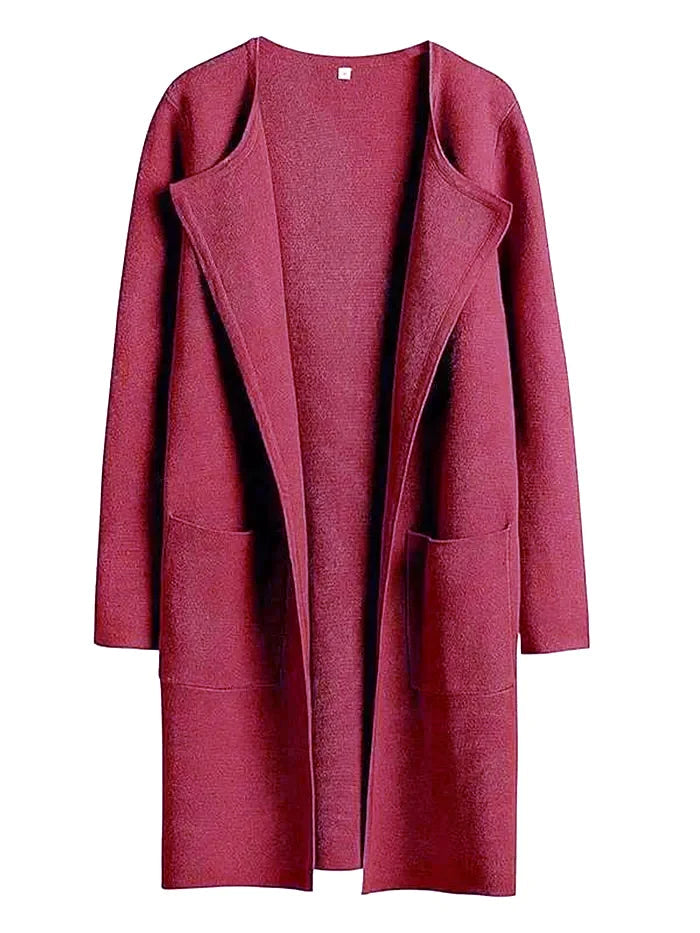 Women’s Longline Cardigan With Wide Lapel