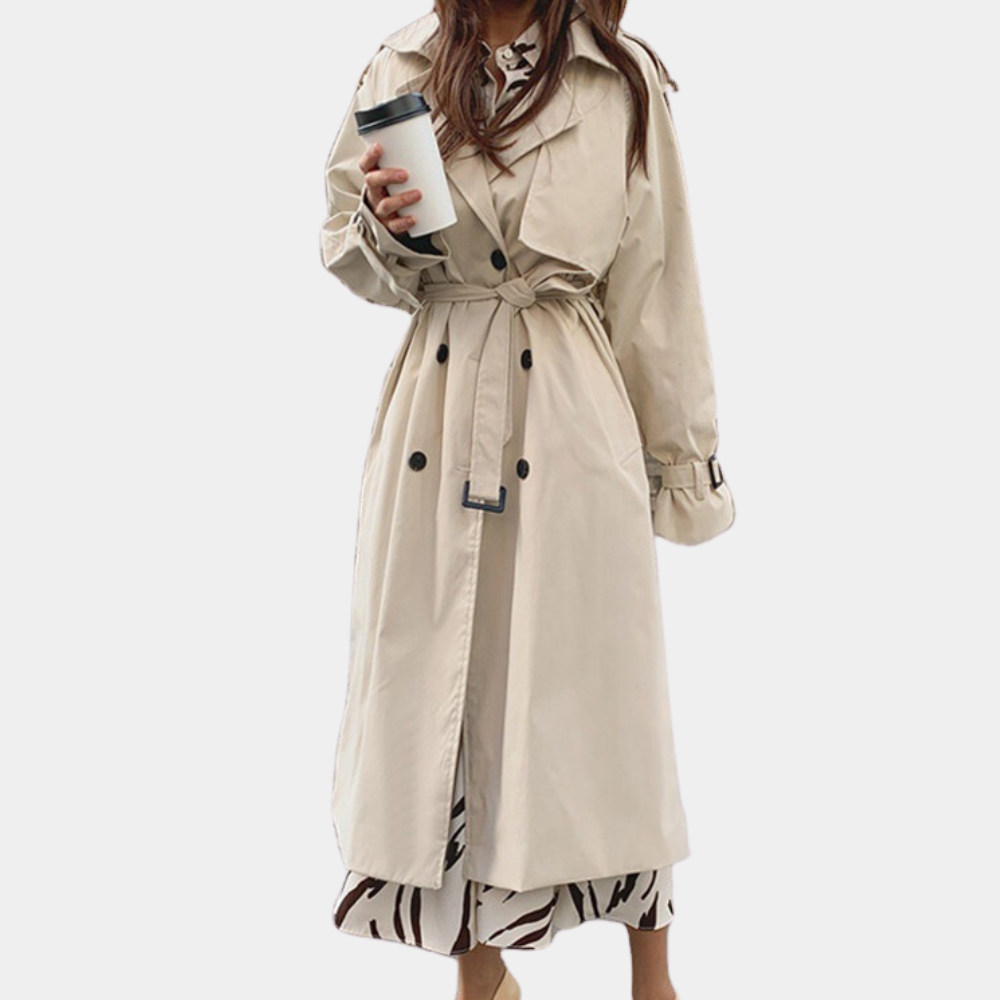 Women's Oversized Trench Coat with Belt