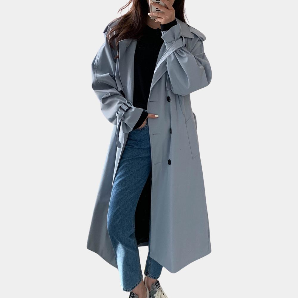 Women's Oversized Trench Coat with Belt