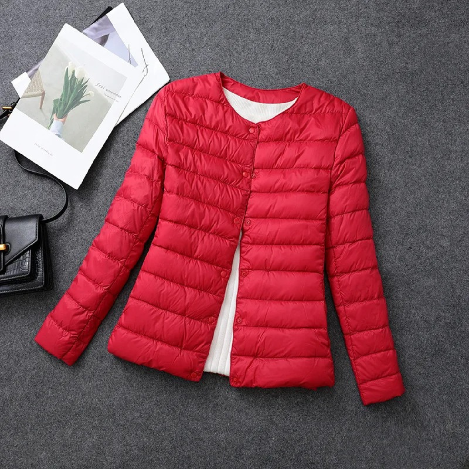 Women’s Padded Jacket with Button Front
