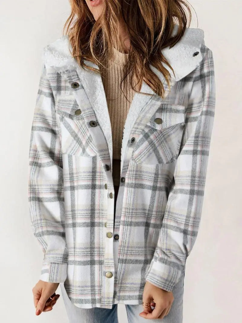 Women’s Plaid Jacket with Hooded Lining