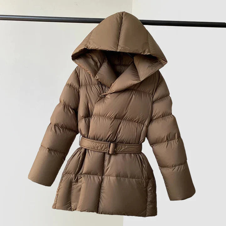 Women’s Puffer Jacket With Quilted Silhouette And Hood