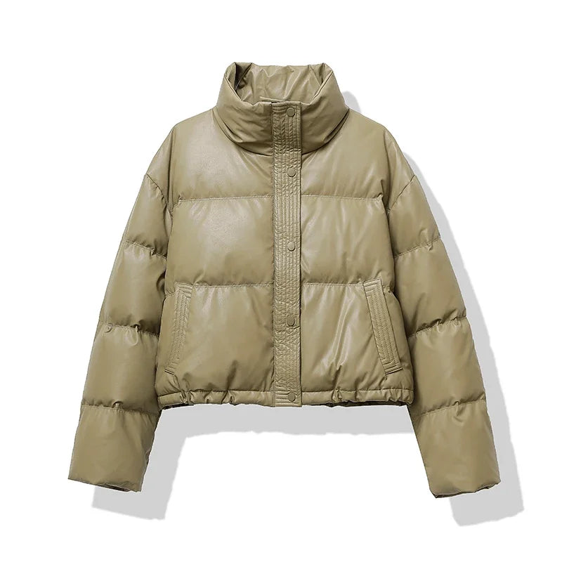 Women’s Puffer Jacket with Mock Neck