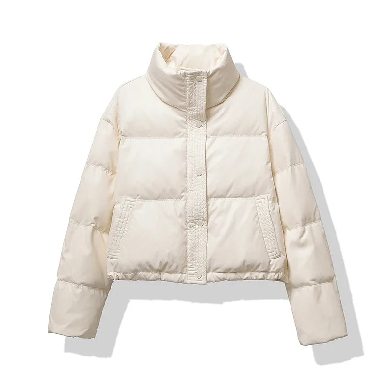 Women’s Puffer Jacket with Mock Neck