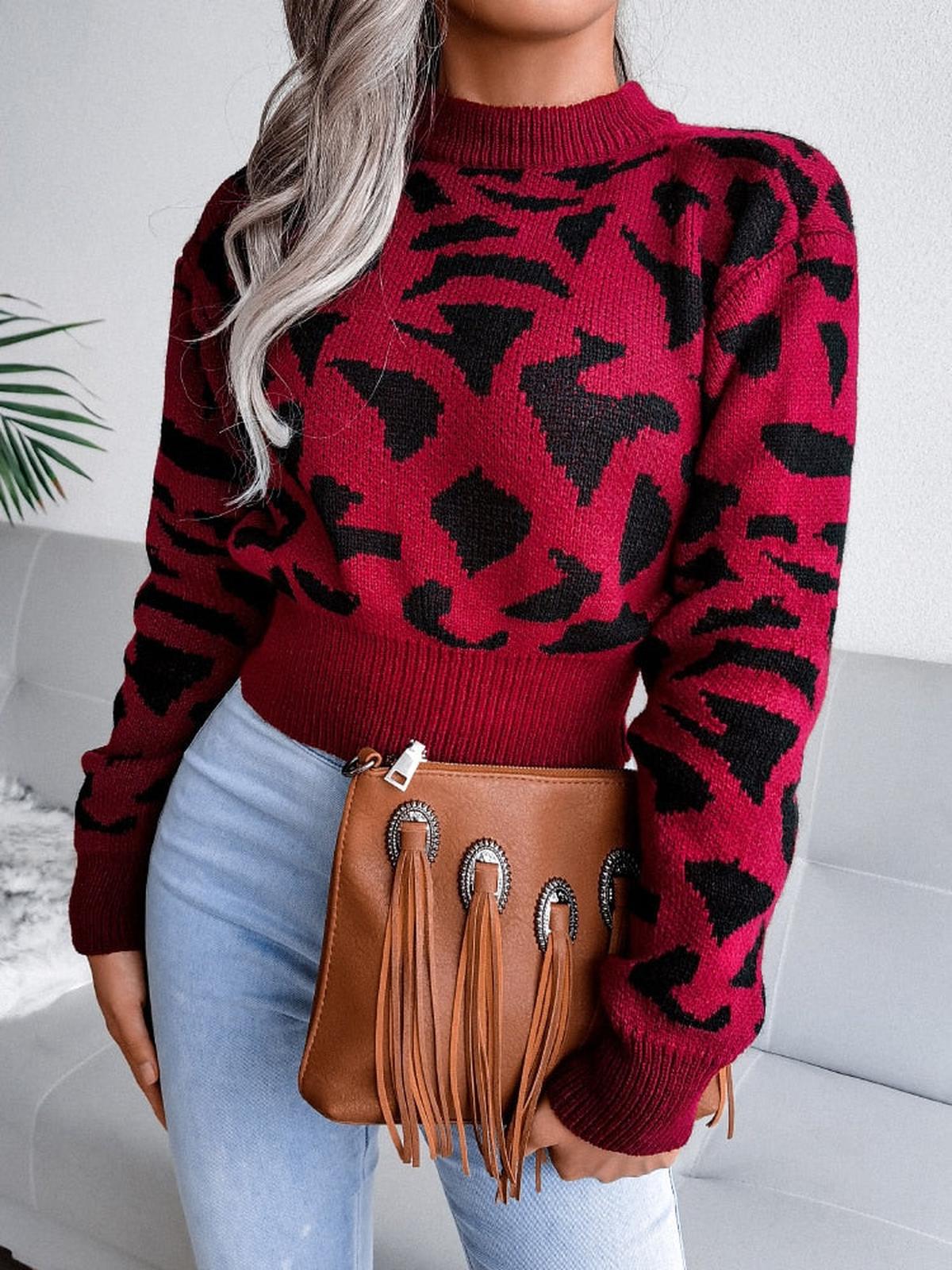 Women’s Pullover Sweater With Jaguar Print