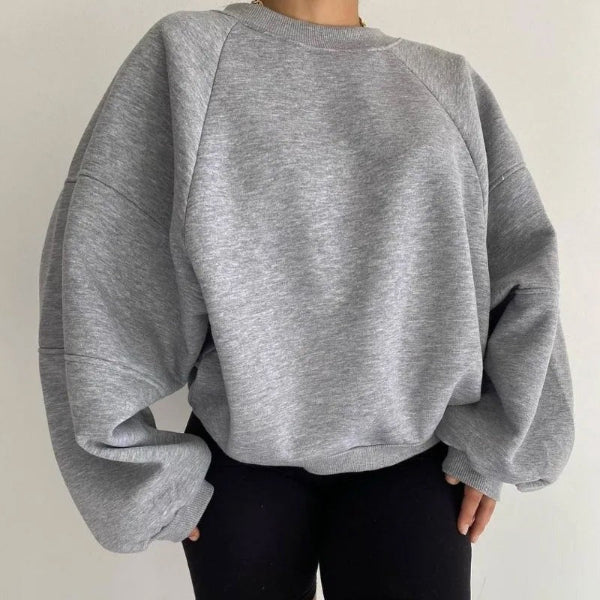 Women’s Pullover Sweater With Loose Fit And Balloon Sleeves