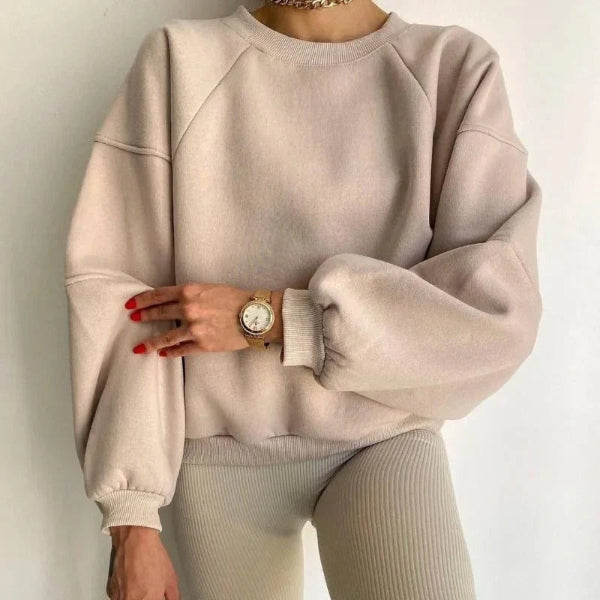 Women’s Pullover Sweater With Loose Fit And Balloon Sleeves
