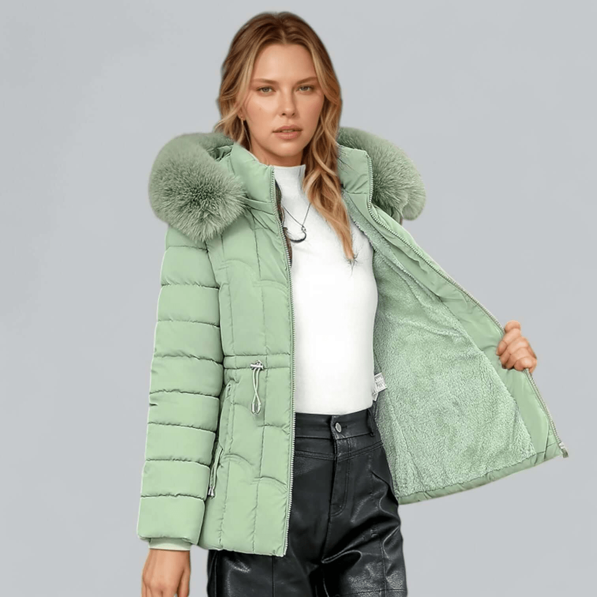 Women’s Quilted Puffer Coat with Hood