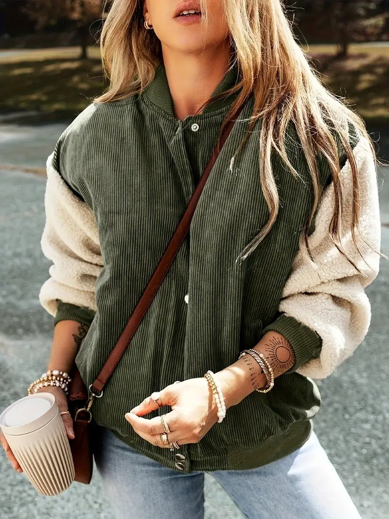 Women's Ribbed Bomber Jacket 0