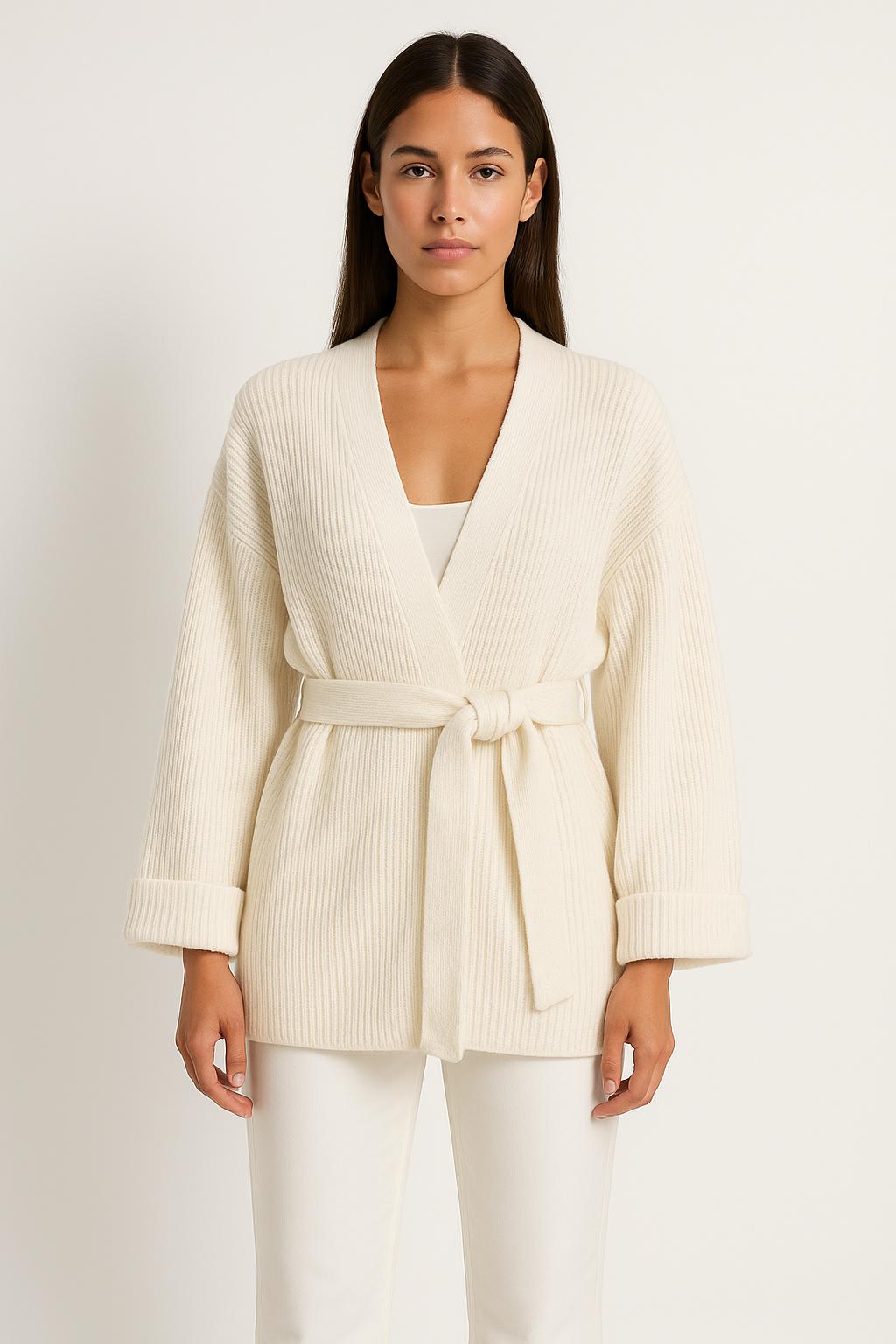 Samantha | Women's Wrap Ribbed Knit Sweater 3
