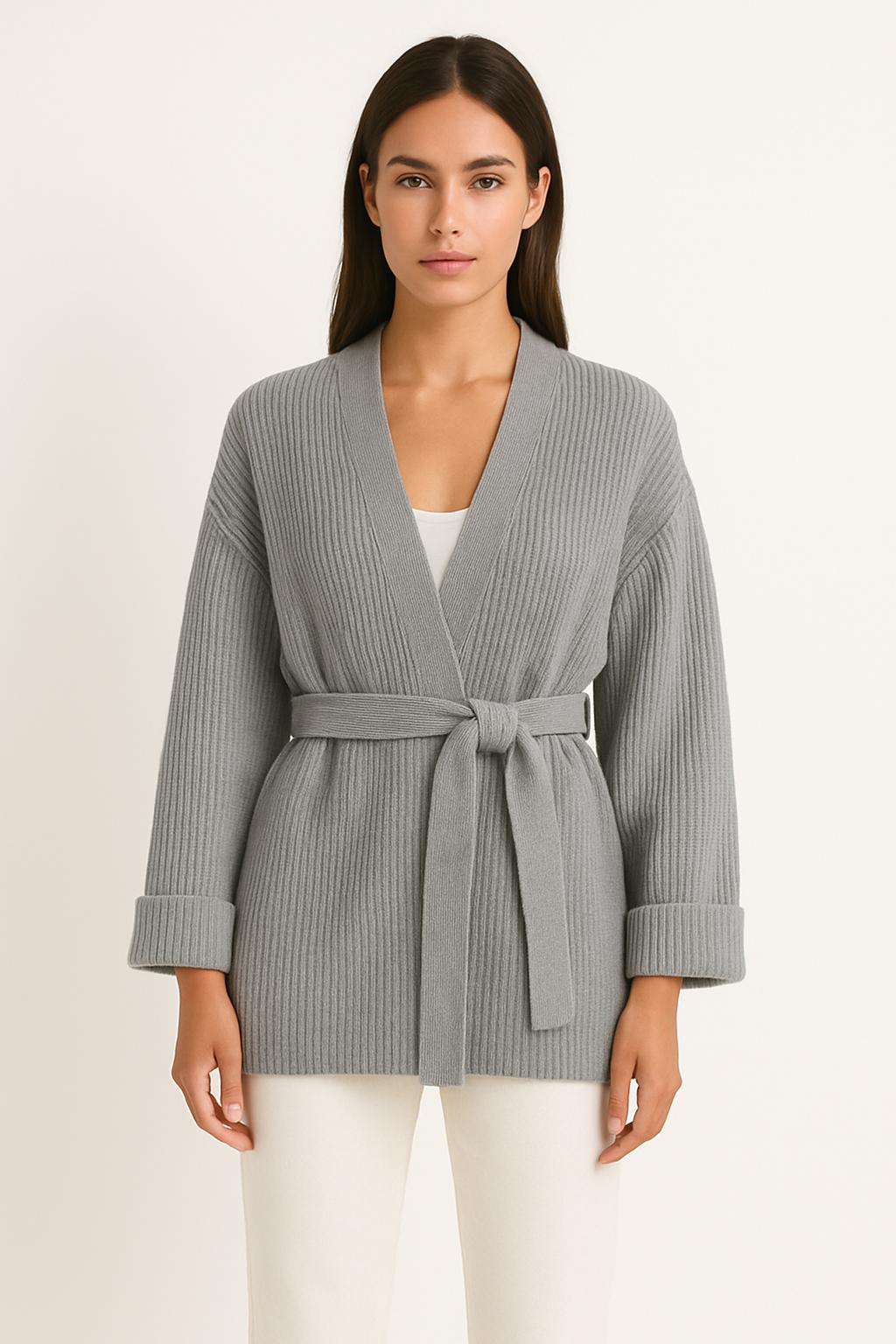 Samantha | Women's Wrap Ribbed Knit Sweater 4