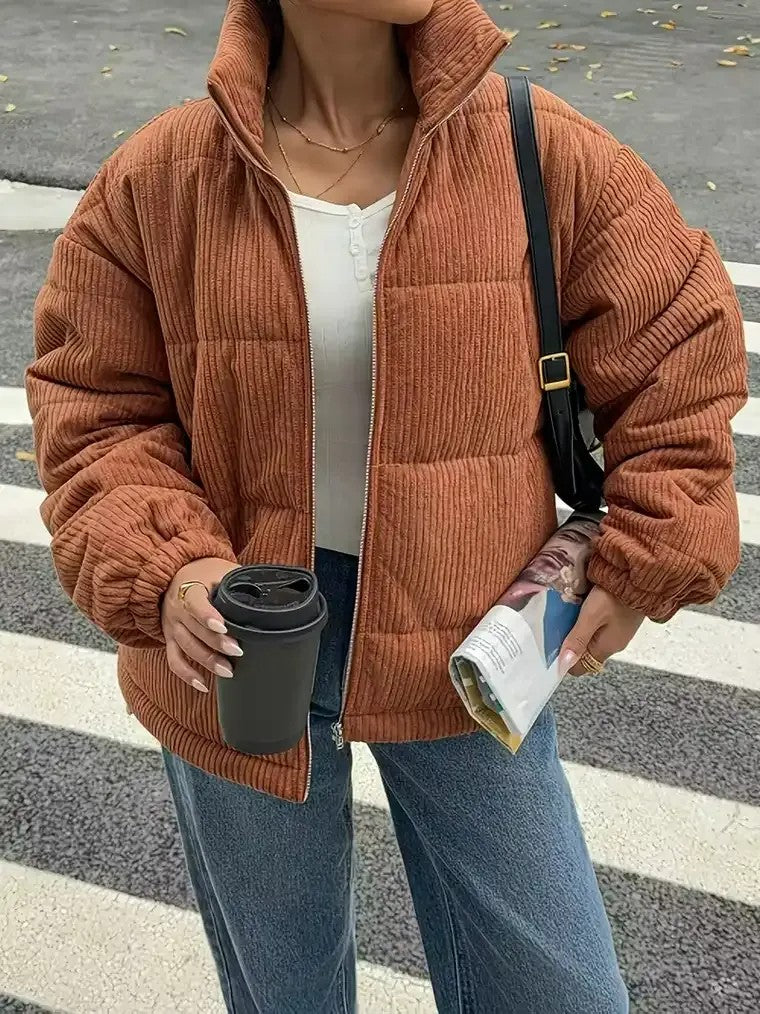 Women's Ribbed Puffer Jacket 2