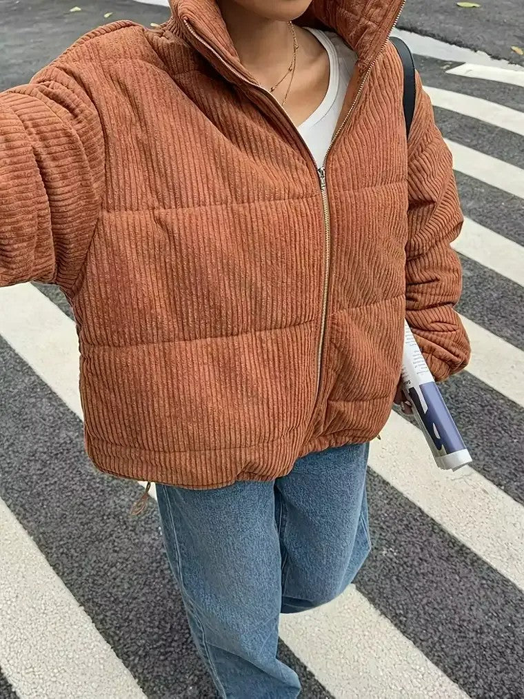 Women's Ribbed Puffer Jacket 4