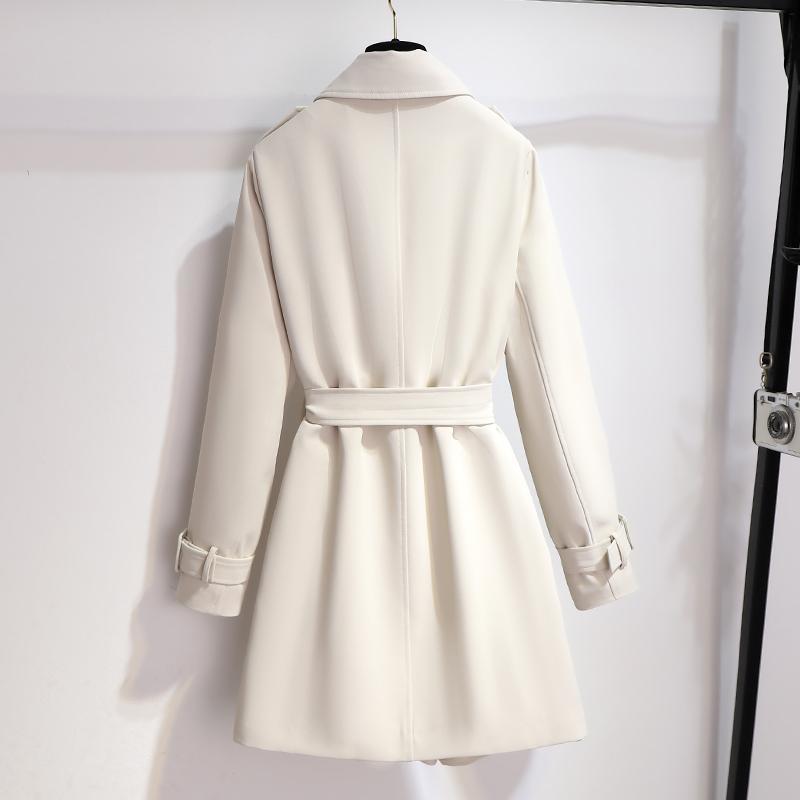 Women's Short Trench Coat with Waist Belt