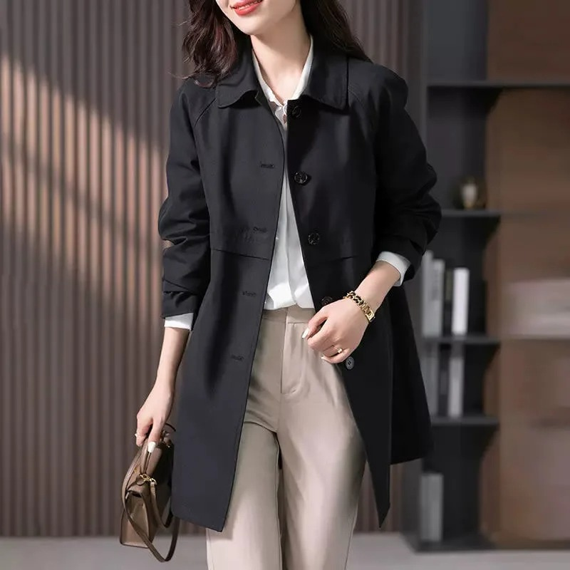 Women’s Single Button Short Trench Coat Winter